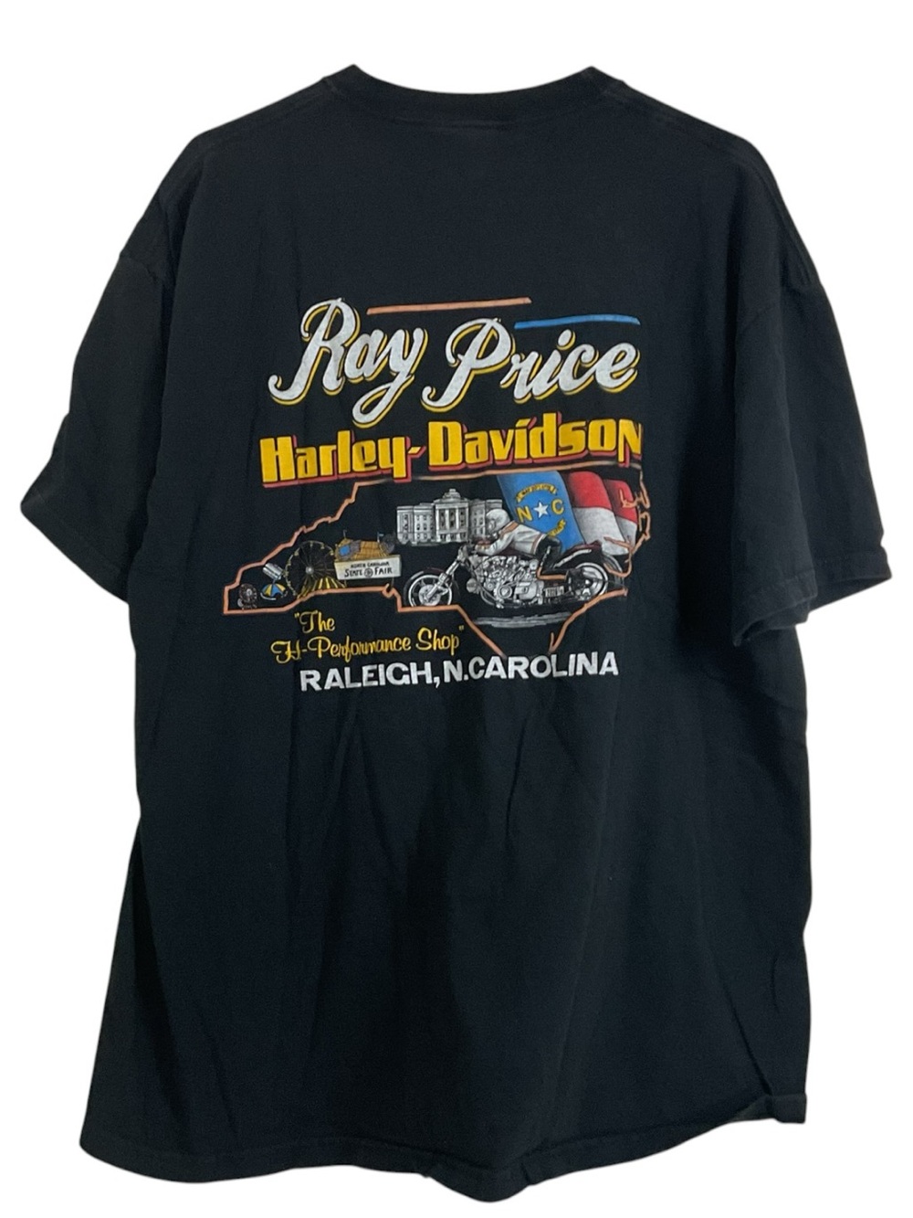 Harley-Davidson Men s Shirt 2X Ray Price Raleigh NC Motorcycle Graphic Hanes Bee